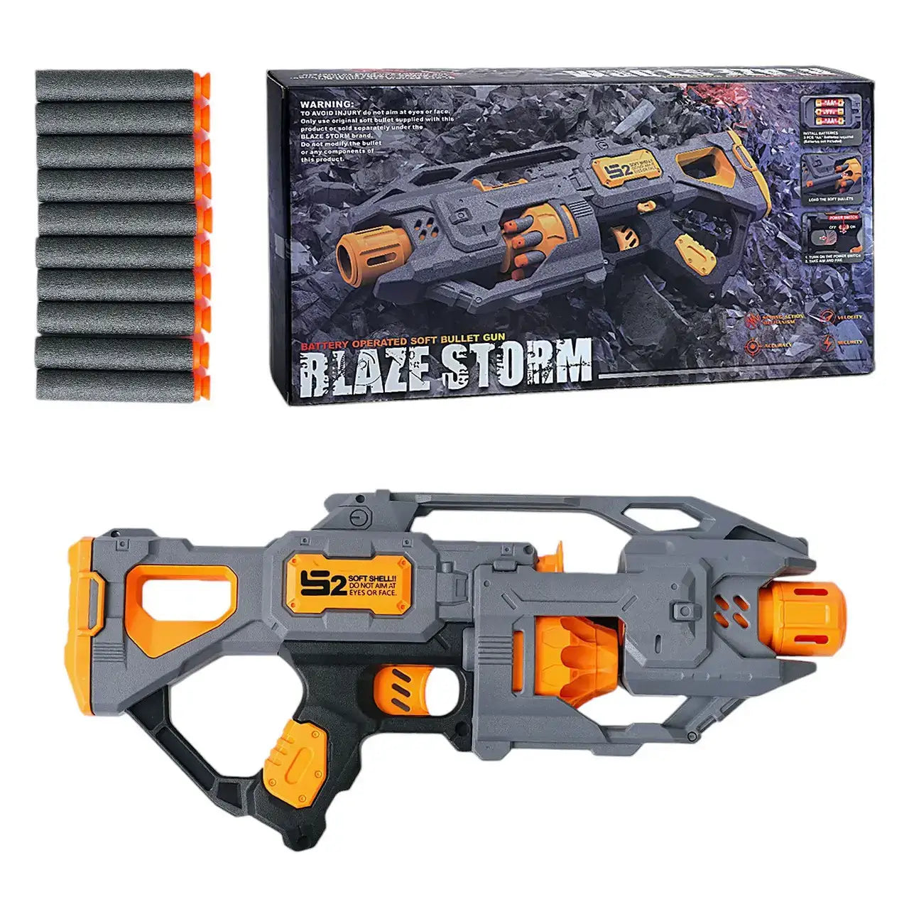 Blaze Storm Battery Soft Bullet Blaster with 20 Bullets