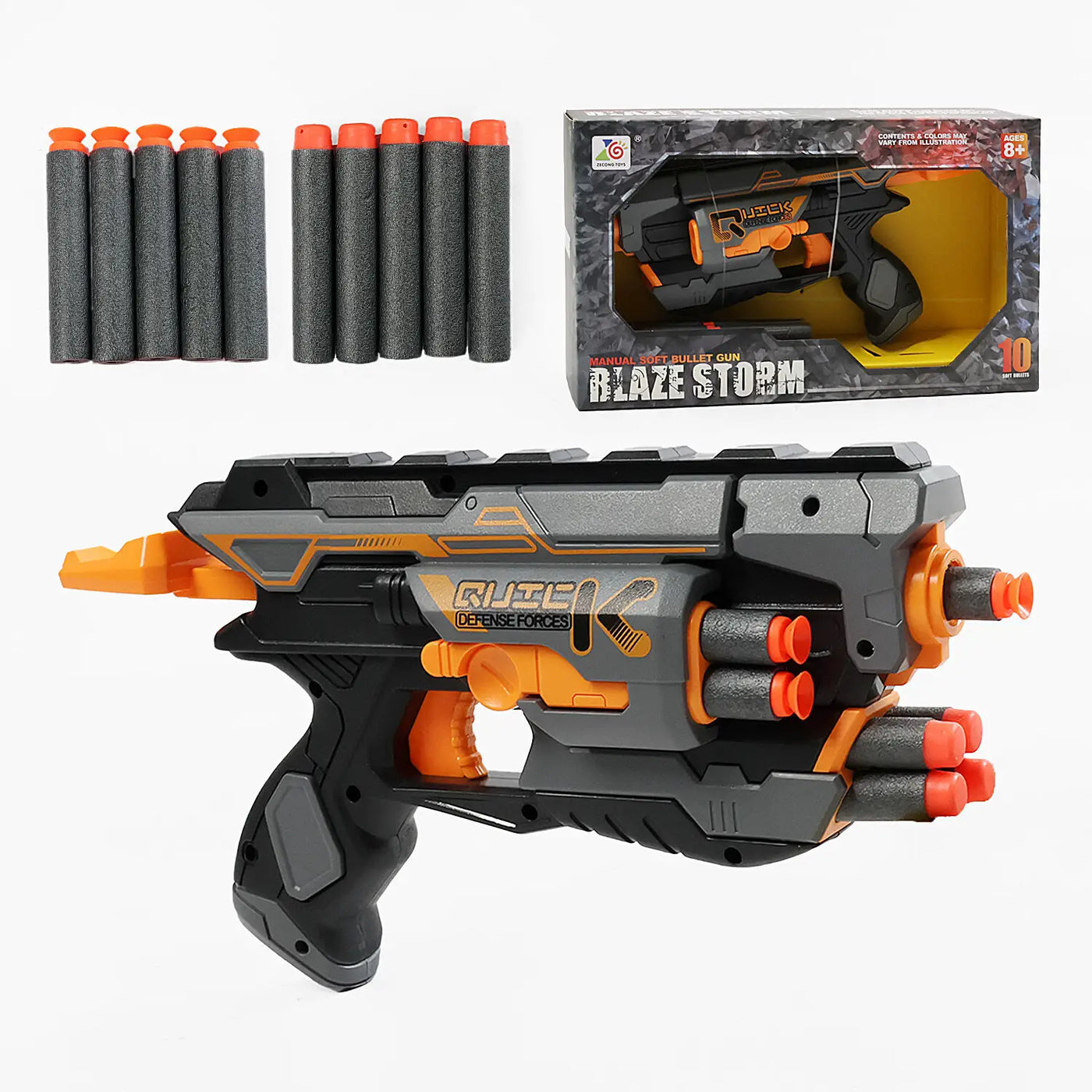 Blaze Storm Manual Soft Bullet Blaster with 10 Bullets