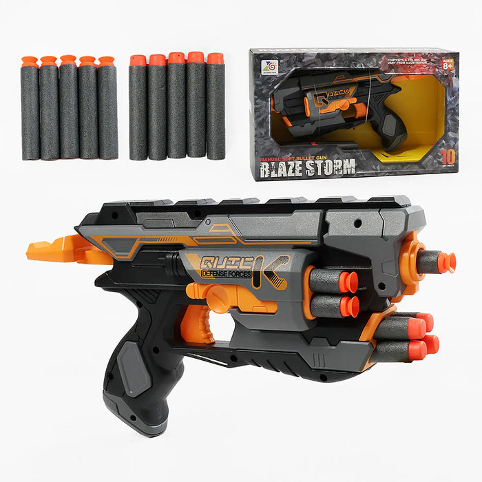 Blaze Storm Manual Soft Bullet Blaster with 10 Bullets