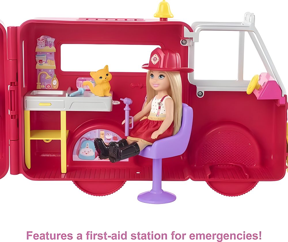Chelsea Fire Engine Playset with Doll, Puppy & Accessories