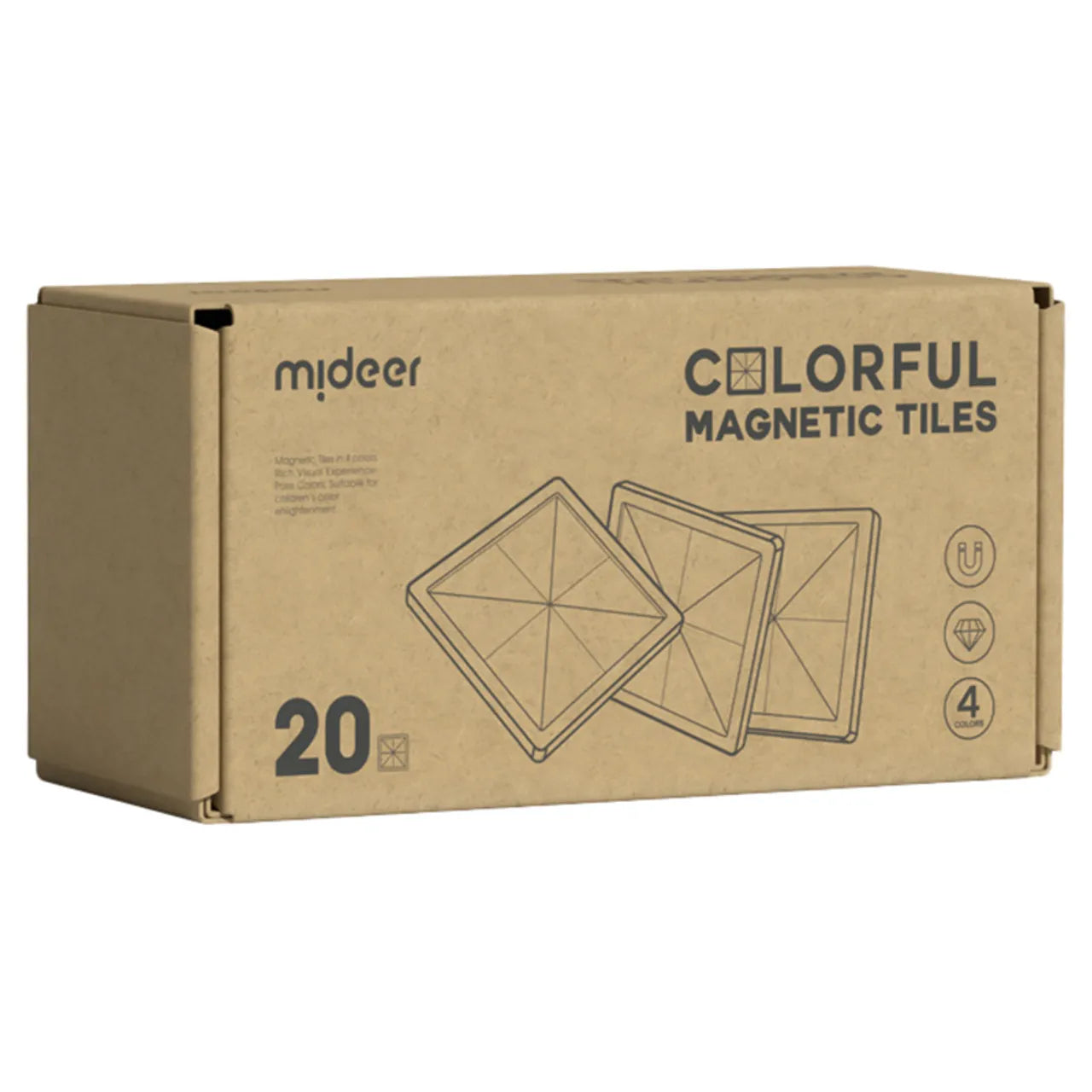Mideer Colourful Magnetic Tiles, Cool Colours (20 Pieces)