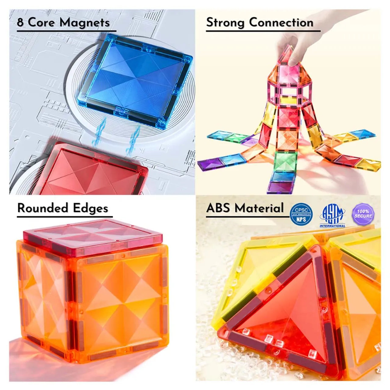 Mideer Colourful Magnetic Tiles, Cool Colours (20 Pieces)