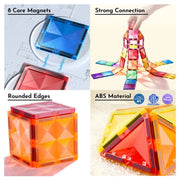 Mideer Colourful Magnetic Tiles, Cool Colours (20 Pieces)