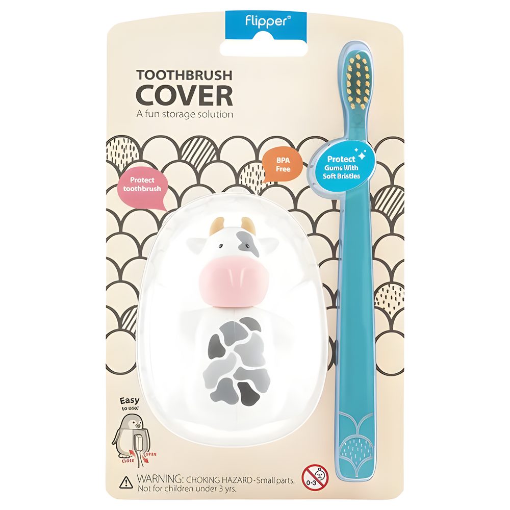 Flipper Toothbrush Cover & Toothbrush Cow