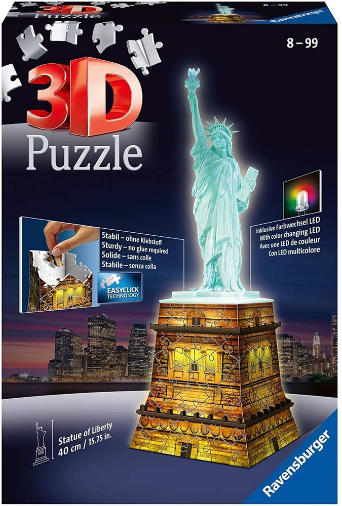 Ravensburger Statue of Liberty Night Edition 3D Puzzle 108 Pieces