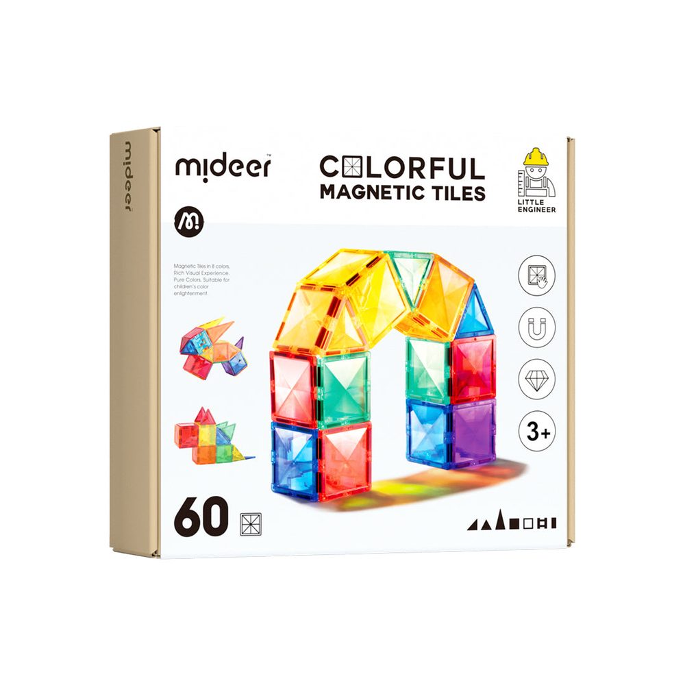 MiDeer Colourful Magnetic Tiles (60 Pieces)