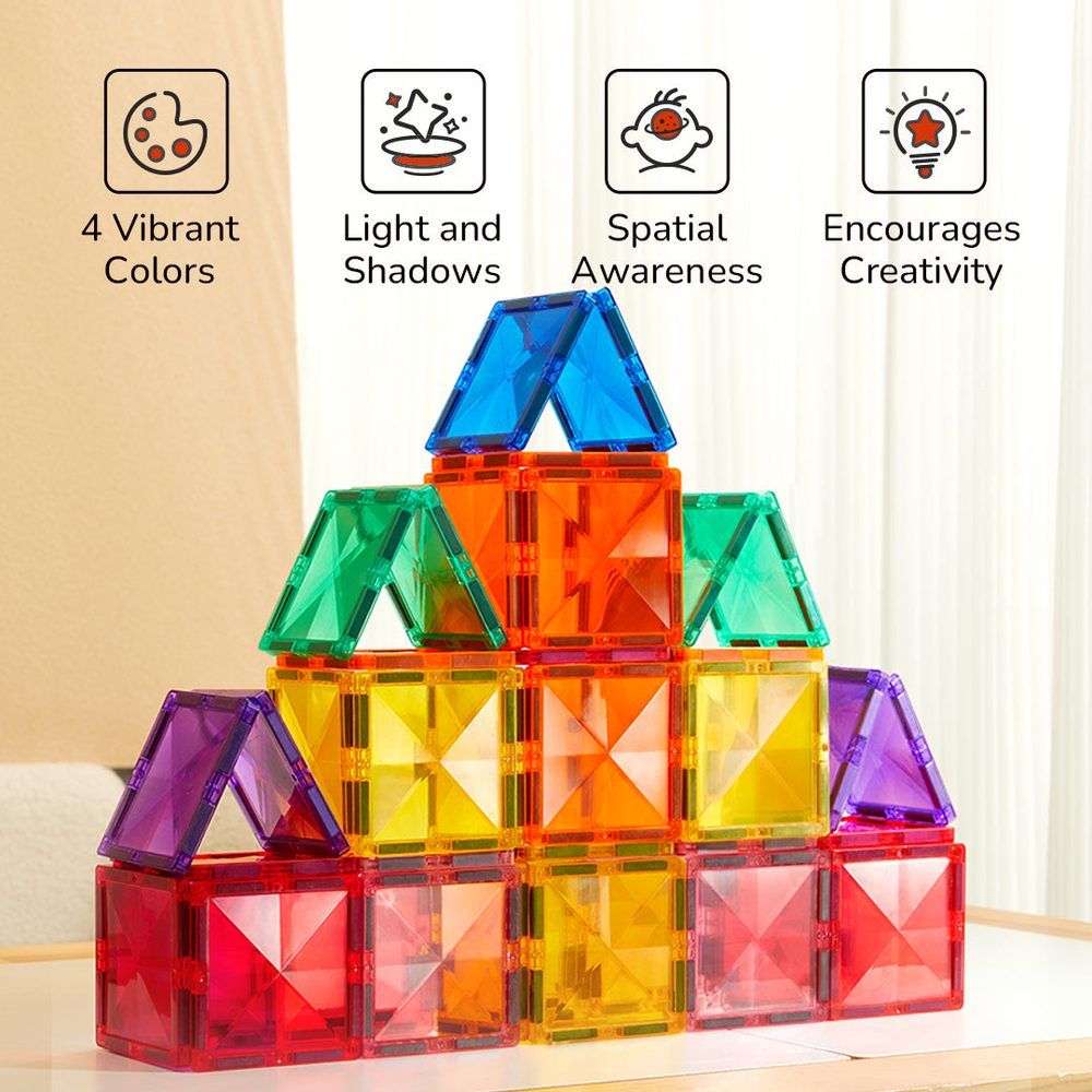 MiDeer Colourful Magnetic Tiles (60 Pieces)