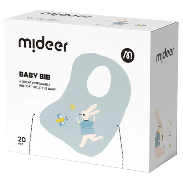 Mideer Disposable Baby Bib - Blue Bunny (20pcs)