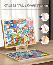 MiDeer Wooden Puzzle, Bunny's Time Travel (100 Pieces)