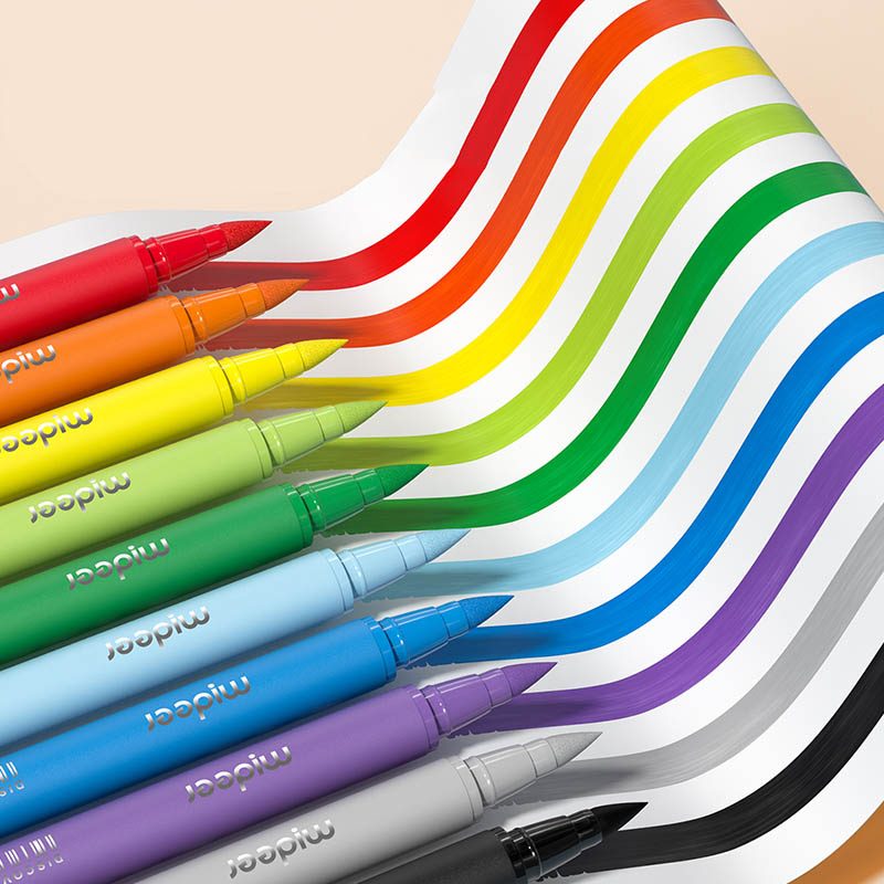 MiDeer Acrylic Markers, Ultra-Soft Nib (12 Colours)