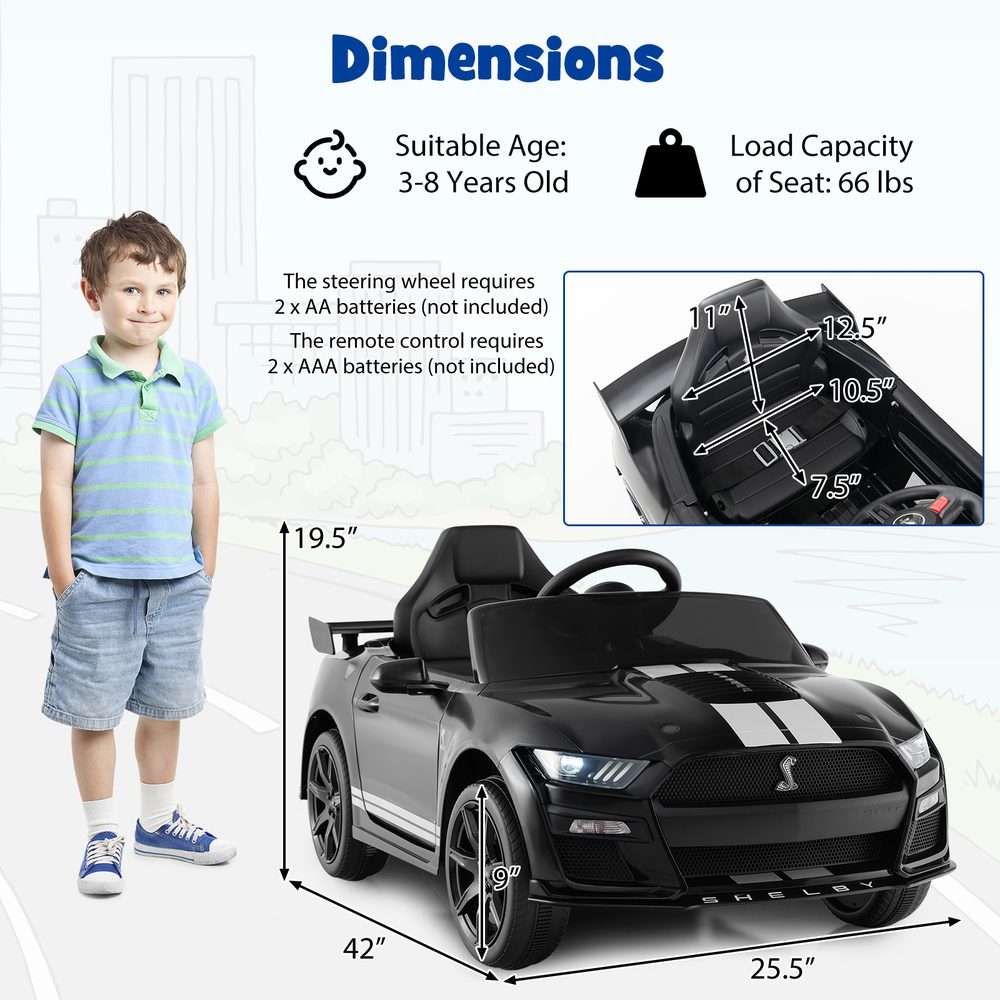 Ford Mustang Shelby GT500 Licensed Ride-On Car (Remote Control)