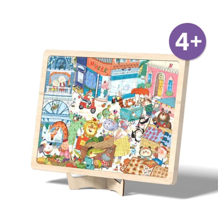 Mideer Wooden Puzzle: Small Town Market