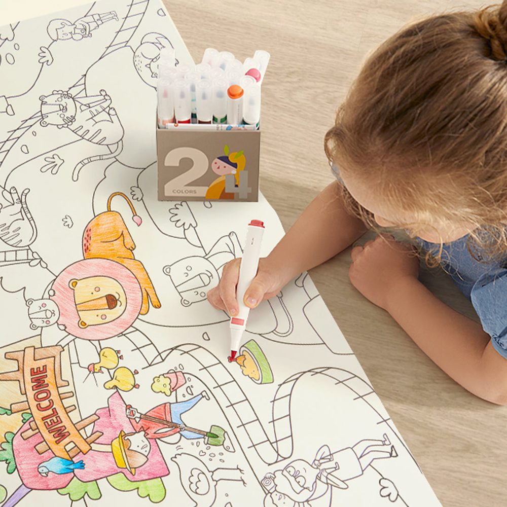 Mideer Adhesive Coloring Scroll The Magic Zoo