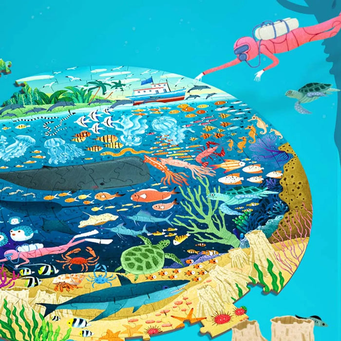 Mideer 150-Piece Round Puzzle Dive Into The Sea