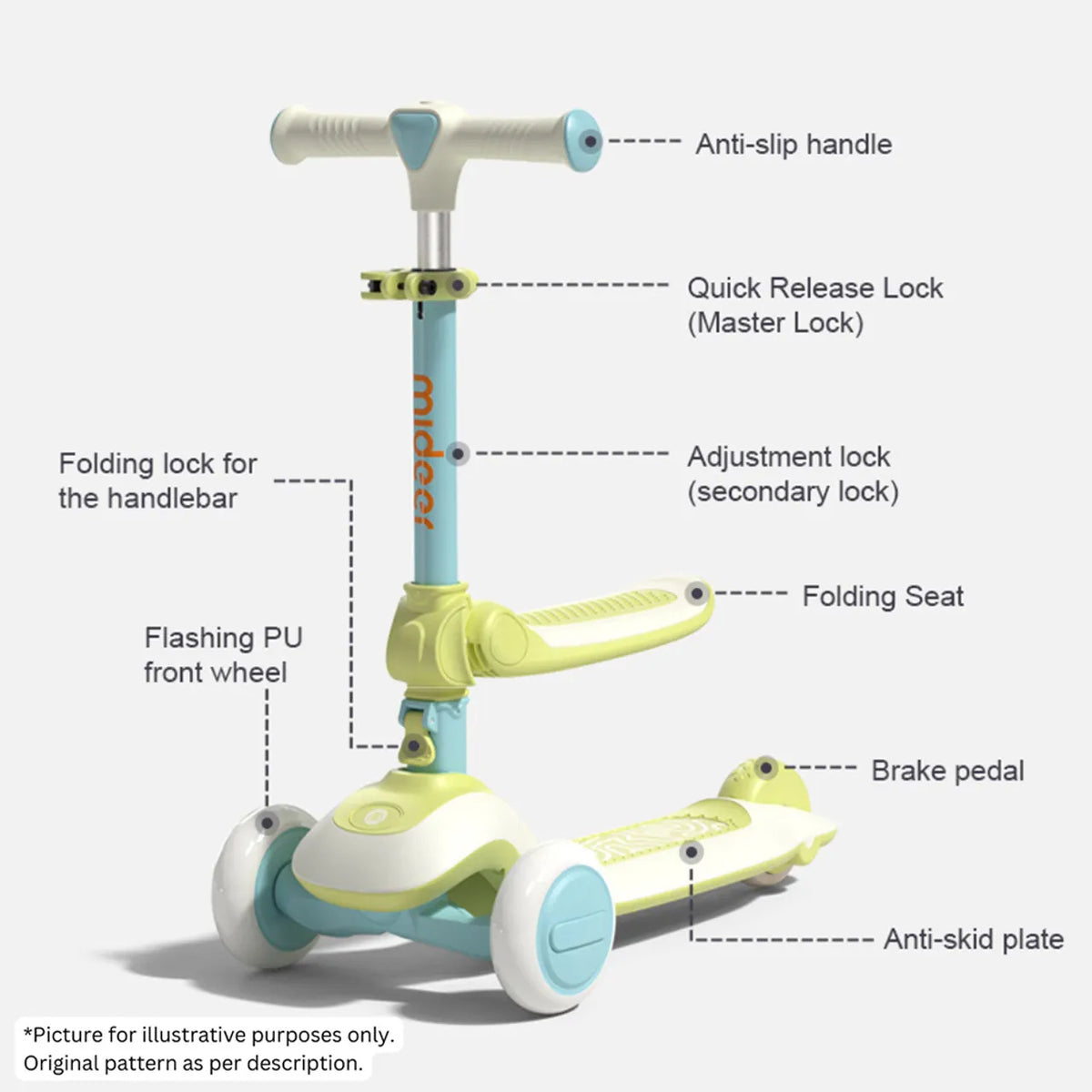Mideer Kid Scooter Green Age 1+