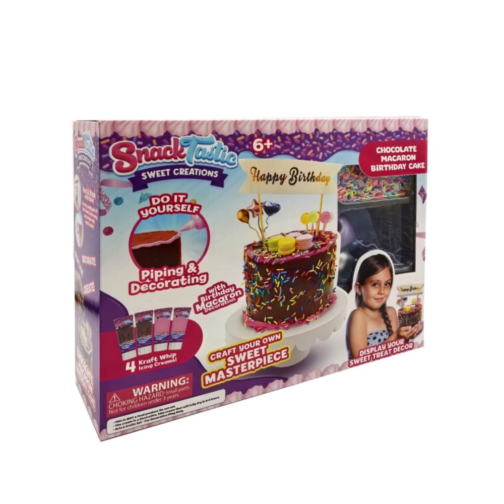 Snacktastic Chocolate Macaron Birthday Cake
