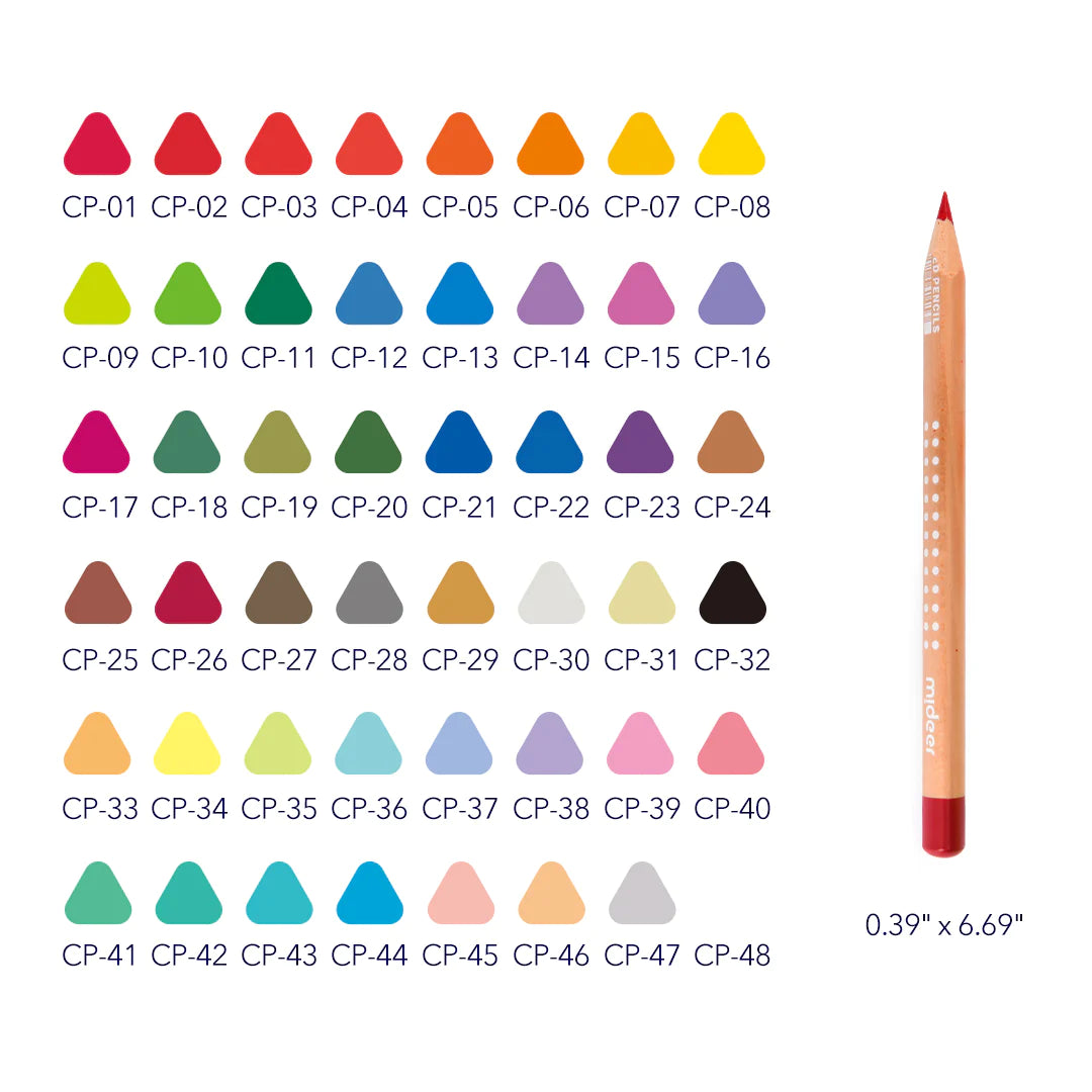 Mideer Vibrant Coloured Pencil Set - 48 Colours