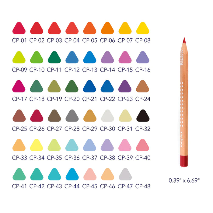 Mideer Vibrant Coloured Pencil Set - 48 Colours