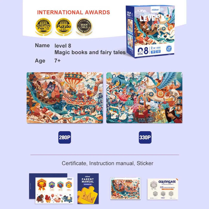 Mideer Level Up Puzzle 8 Magic Book and Fairy Tale