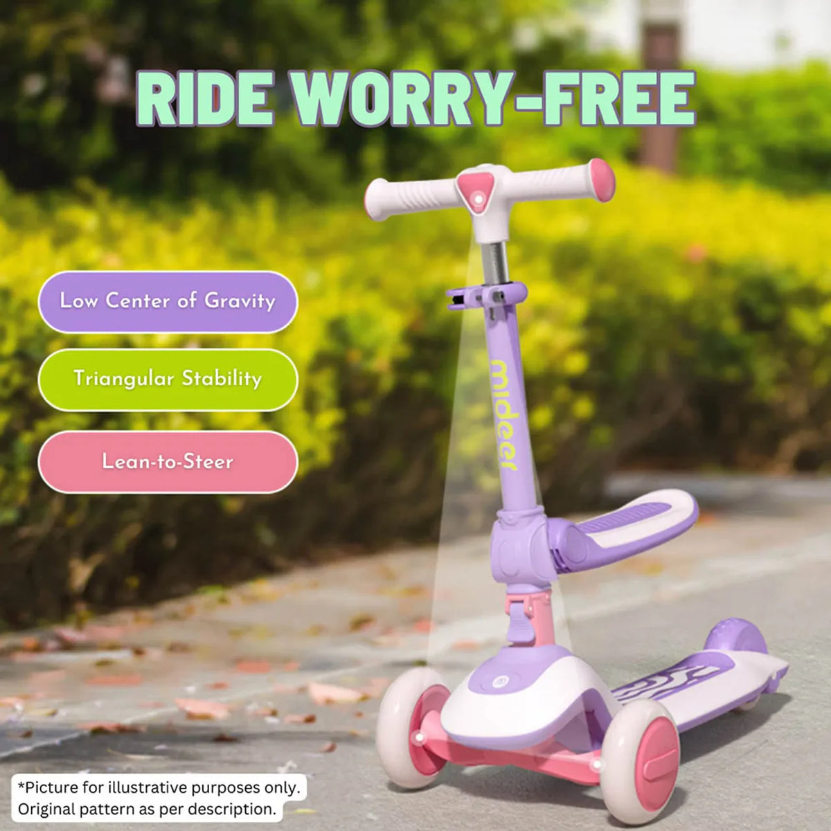 Mideer Kids Scooter - Purple - Age 1+