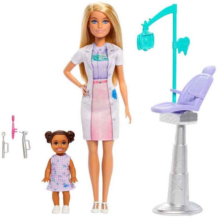 Barbie Dentist Doll with Kid, Chair & Dental Accessories