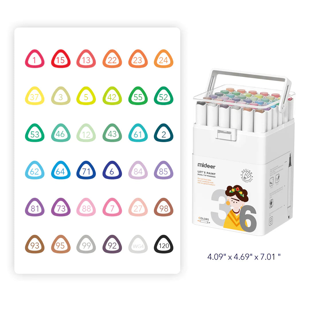 Mideer Washable Markers, Fine Tip (24 Colours)