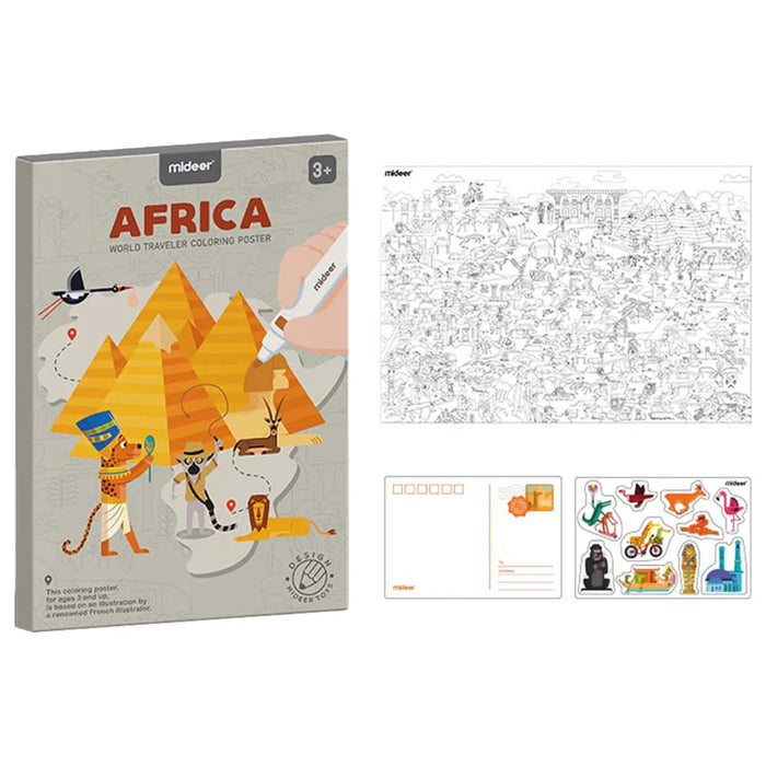 Mideer World Traveler Colouring Poster - Africa
