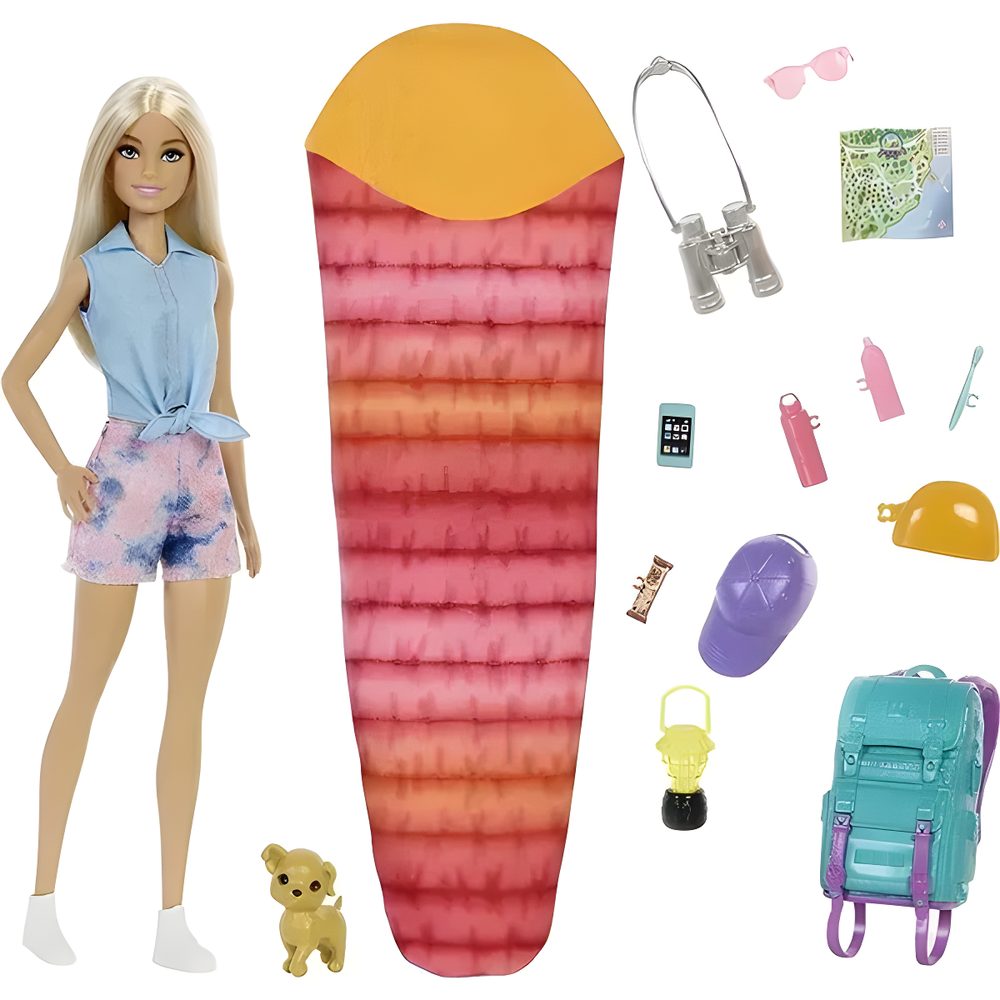 Barbie Malibu Camping Doll & Puppy Playset