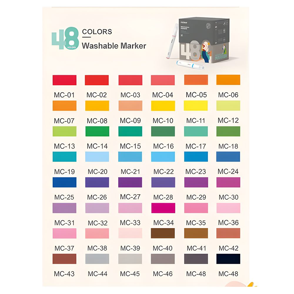 Mideer Washable Marker Small Tip 48 Colours