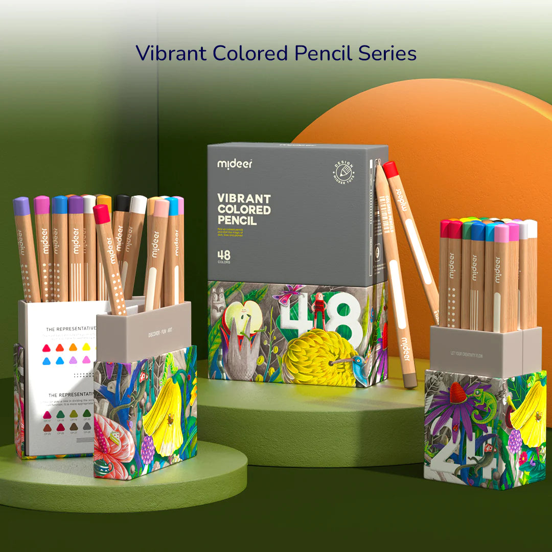 Mideer Vibrant Coloured Pencil Set - 48 Colours