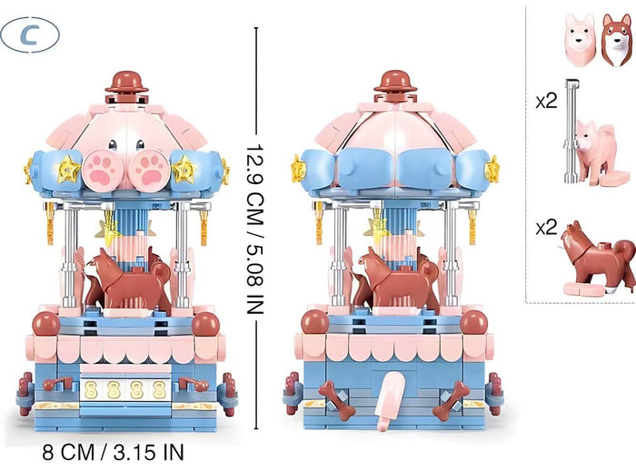 Sluban Hand-Cranked Merry-Go-Round Building Set