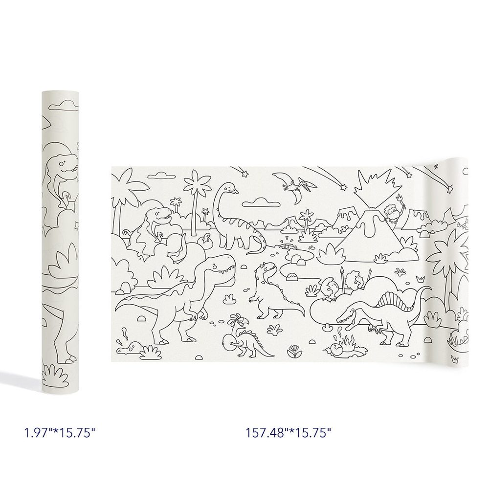 Mideer Adhesive Coloring Scroll The Amazing Dinosaurs