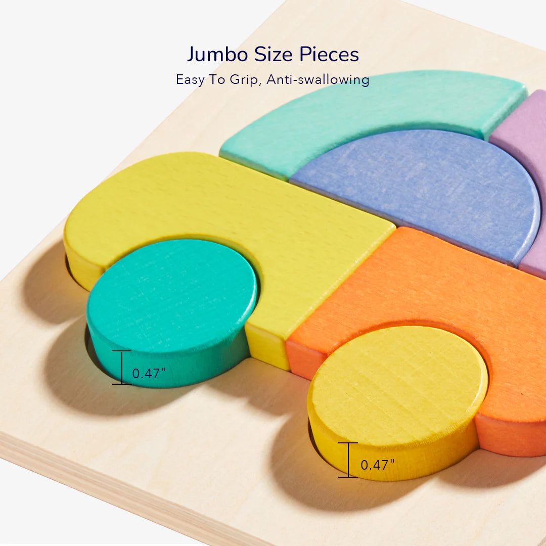 Mideer Wooden Building Blocks Car Toddler Toy