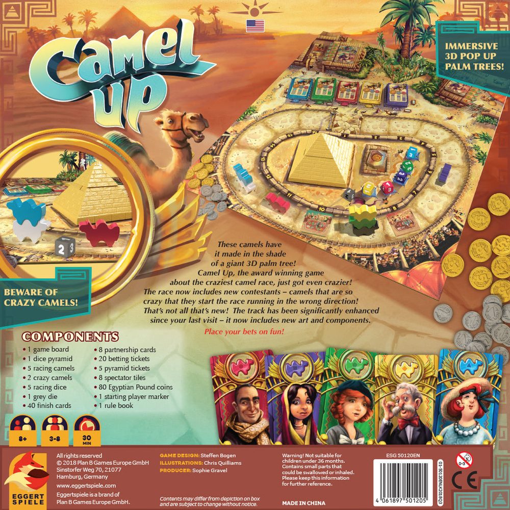 Camel Up, Fun Camel Racing Board Game for Family & Friends